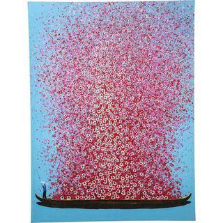 KARE Design Tableau Touched Flower Boat Bleu Rose 160x120cm  