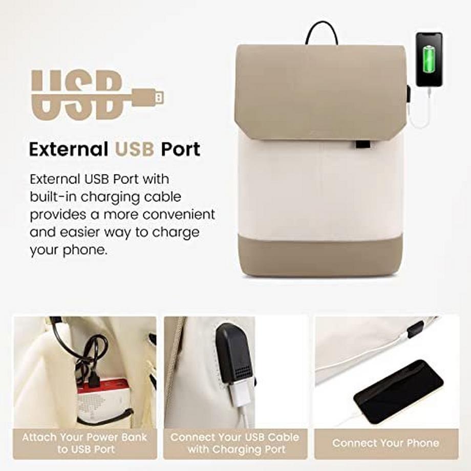 Only-bags.store Teenager Schulrucksack 15.6 Zoll mit USB Ladeanschluss Laptopfach Anti-Diebstahl  