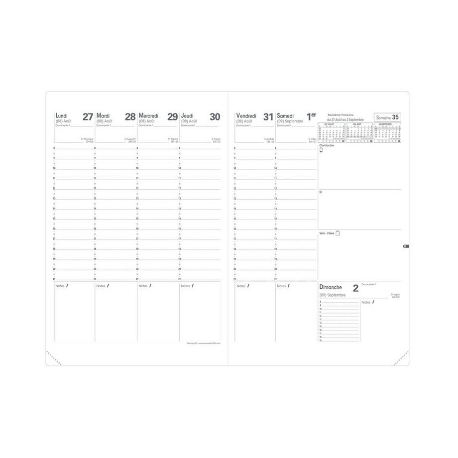 QUO-VADIS Quo Vadis - Agenda 16 mesi - 2026-2027 - Planning SD - Settimana Planning - Francese - Club - Rosso - 16 mesi da settembre a dicembre - 18x24 cm - Carta Clairefontaine Bianca - Prodotto in Francia  