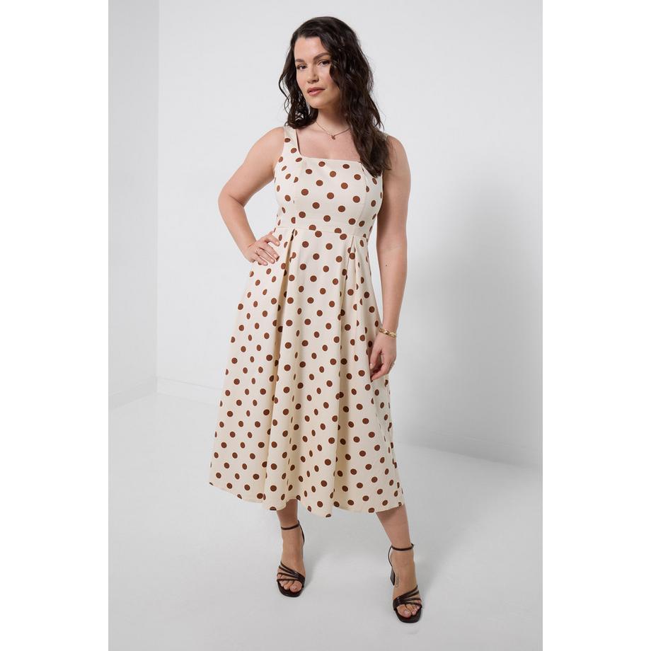 Joe Browns Abito a pois con scollo quadrato e gonna plissettata  