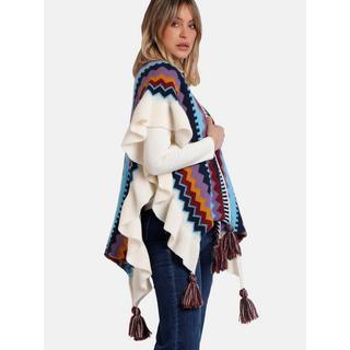 Admas  Poncho ouvert Volantes 