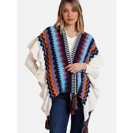 Admas  Poncho ouvert Volantes 