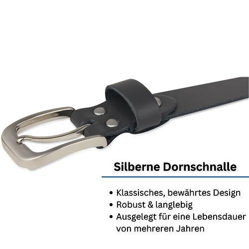 Only-bags.store  Ledergürtel, Gürtel, 3 cm breit, Dunkelgrau, 120-135 cm 
