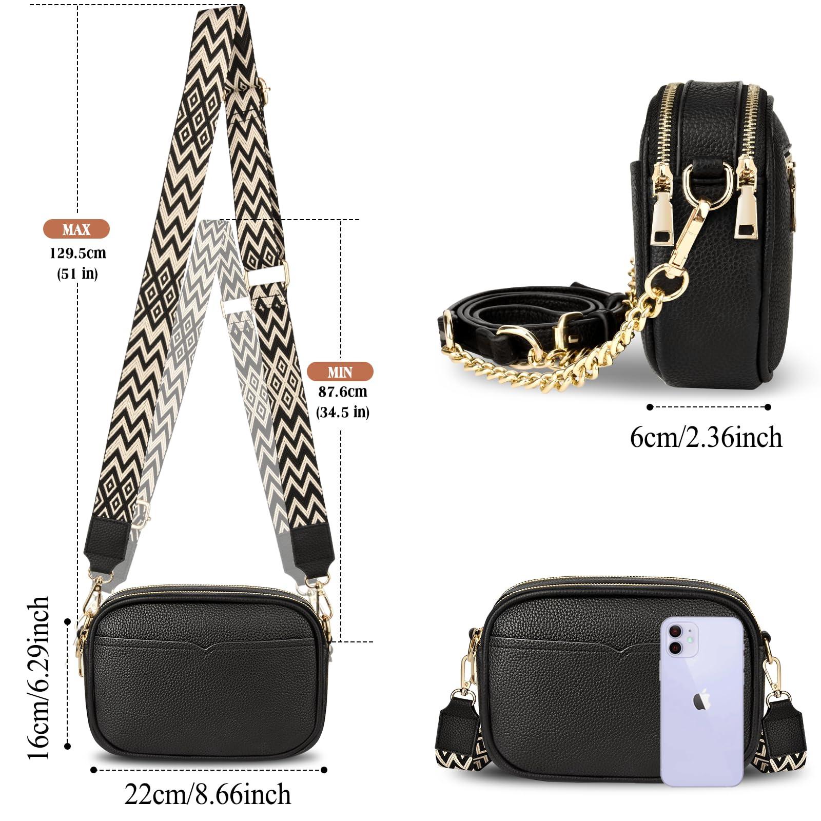 Only-bags.store Kleine Umhängetasche mit 2 abnehmbaren Riemen  