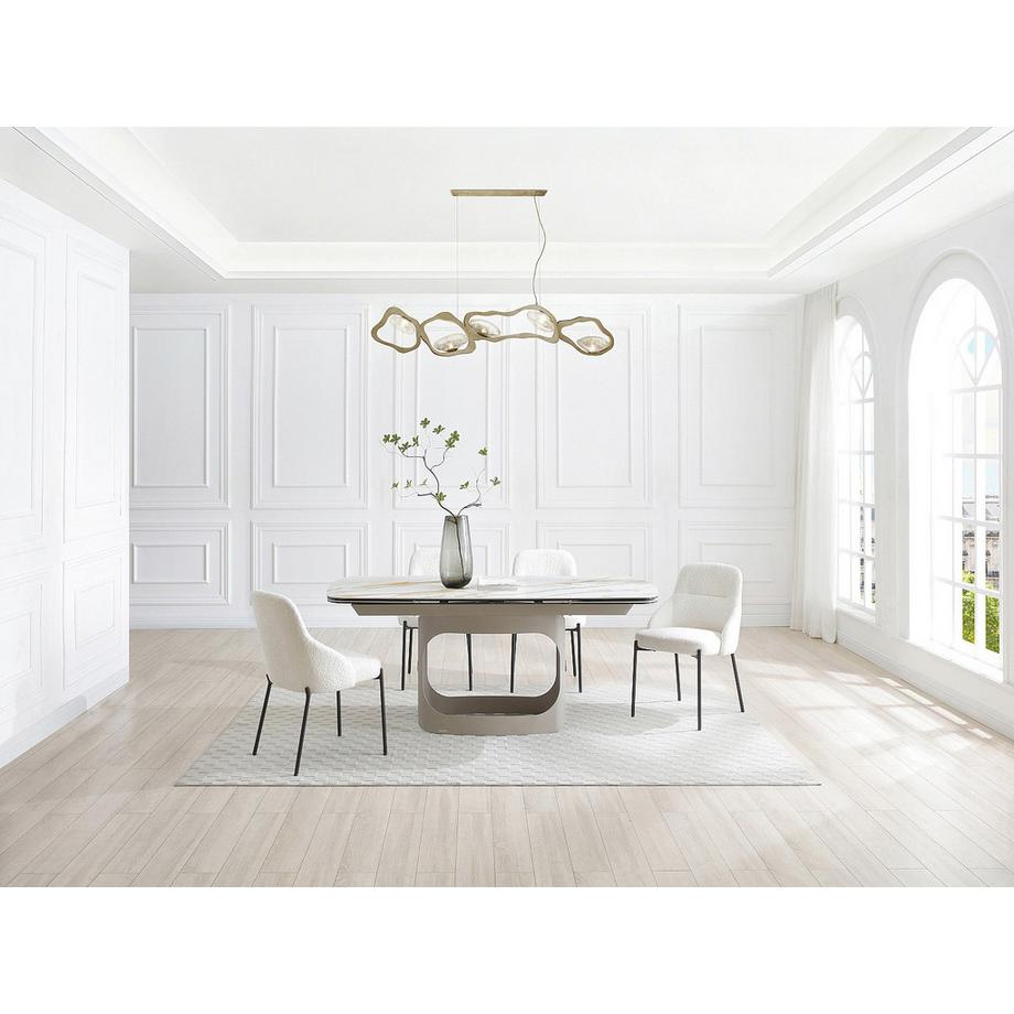 Vente-unique Table extensible verre trempé DAVULO  