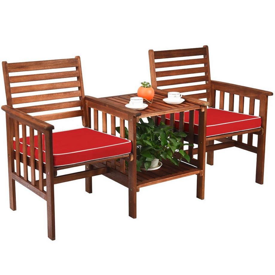 Northix Set di panche da giardino con cuscini  
