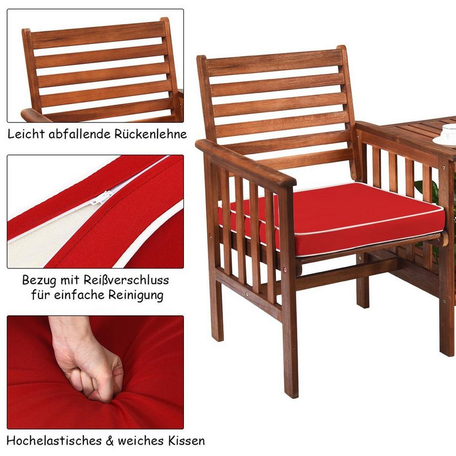 Northix Set di panche da giardino con cuscini  