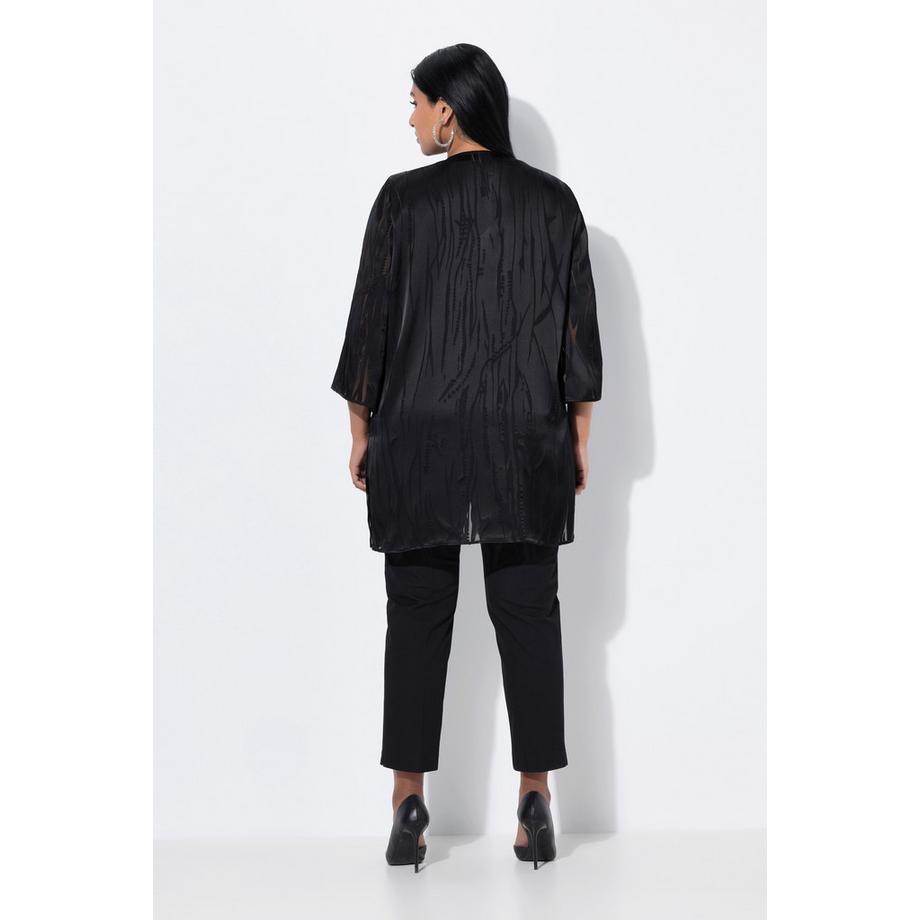 Ulla Popken Veste Décontractée Ouverte Encolure V Manches 3/4  