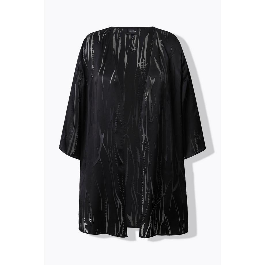 Ulla Popken Veste Décontractée Ouverte Encolure V Manches 3/4  