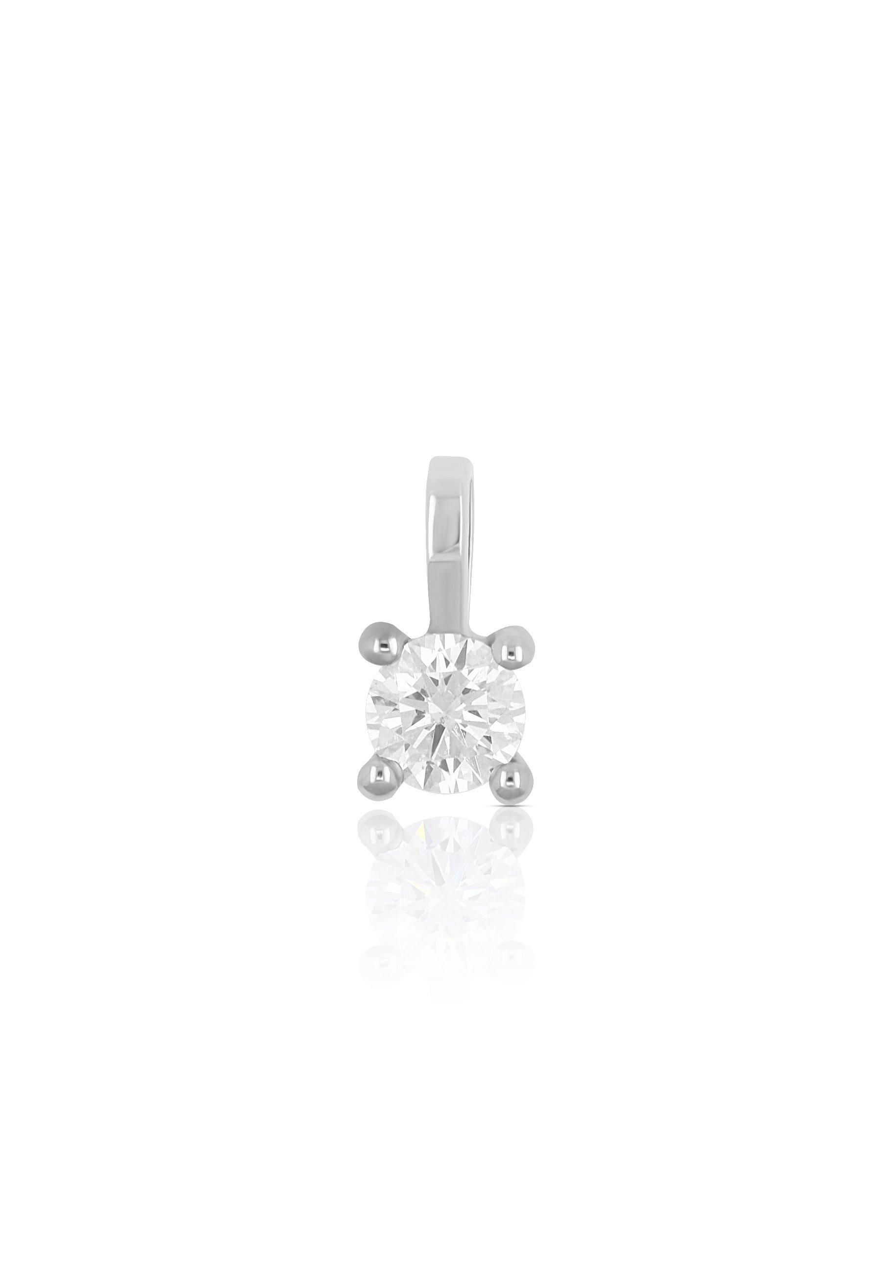 MUAU Schmuck  Solitär Anhänger 4-Griff-Fassung Weissgold 750 Diamant 0.25ct. 9x5mm 