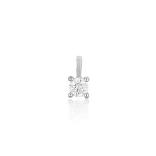 MUAU Schmuck  Solitär Anhänger 4-Griff-Fassung Weissgold 750 Diamant 0.25ct. 9x5mm 