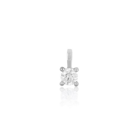 MUAU Schmuck  Solitär Anhänger 4-Griff-Fassung Weissgold 750 Diamant 0.25ct. 9x5mm 