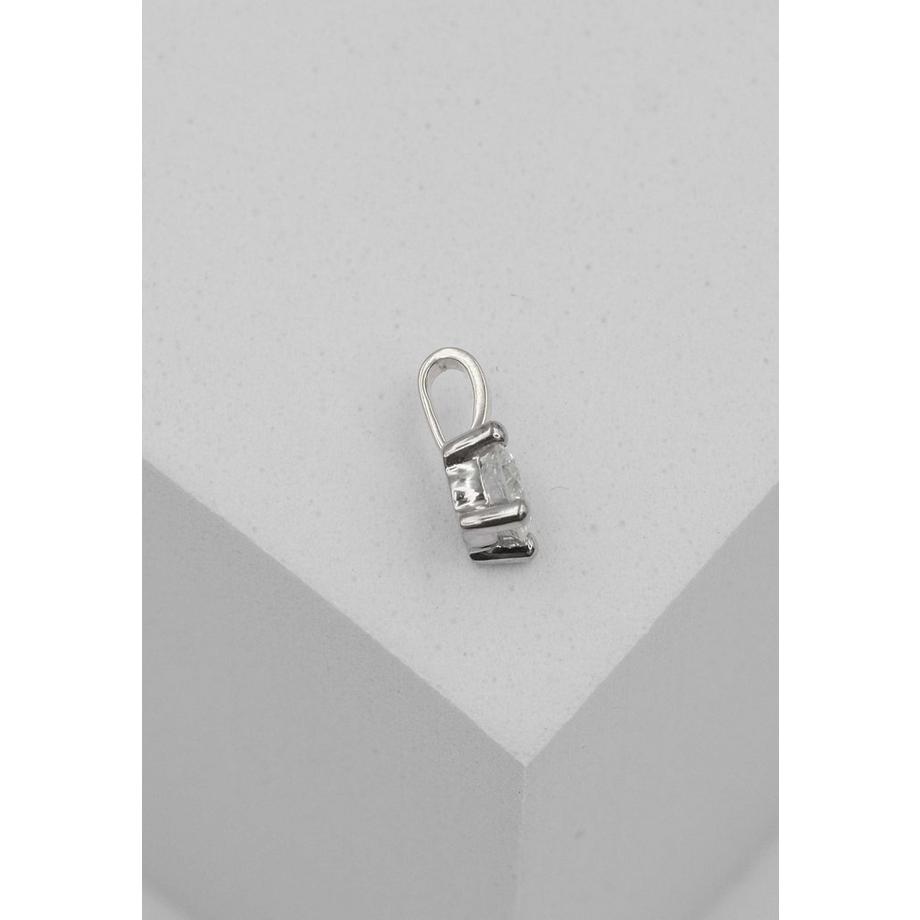 MUAU Schmuck  Solitär Anhänger 4-Griff-Fassung Weissgold 750 Diamant 0.25ct. 9x5mm 