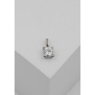 MUAU Schmuck  Solitär Anhänger 4-Griff-Fassung Weissgold 750 Diamant 0.25ct. 9x5mm 