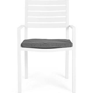 mutoni Fauteuil de jardin Helina avec coussin blanc  