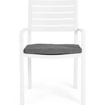 Fauteuil de jardin Helina avec coussin blanc