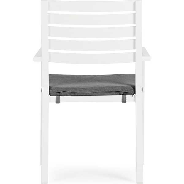 mutoni Fauteuil de jardin Helina avec coussin blanc  