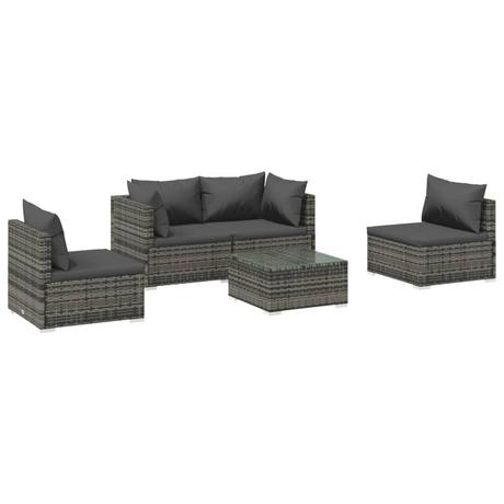 VidaXL set divani da giardino Polirattan  