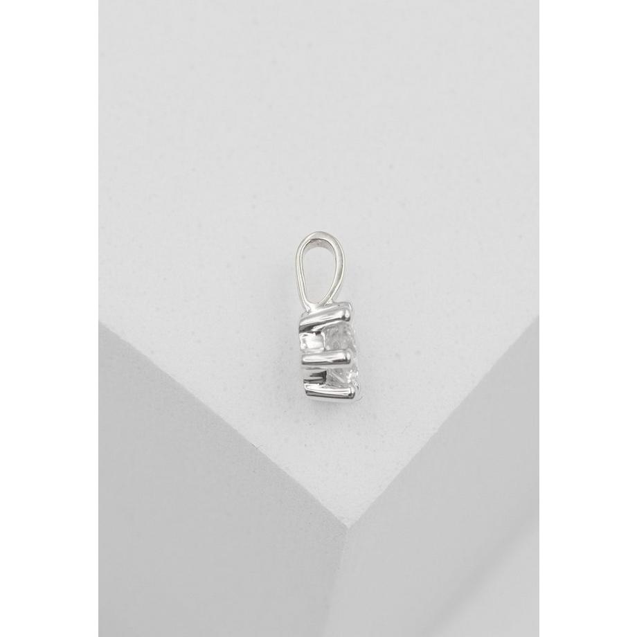 MUAU Schmuck  Solitär Anhänger 6-Griff-Fassung Weissgold 750 Diamant 0.25ct. 9x7mm 
