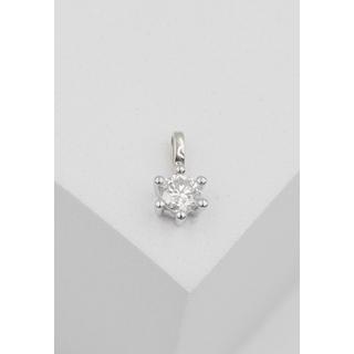 MUAU Schmuck  Solitär Anhänger 6-Griff-Fassung Weissgold 750 Diamant 0.25ct. 9x7mm 