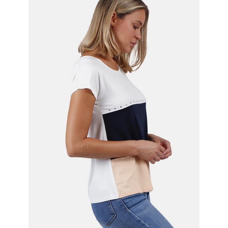 Admas Tricolor T-shirt Manches Courtes  