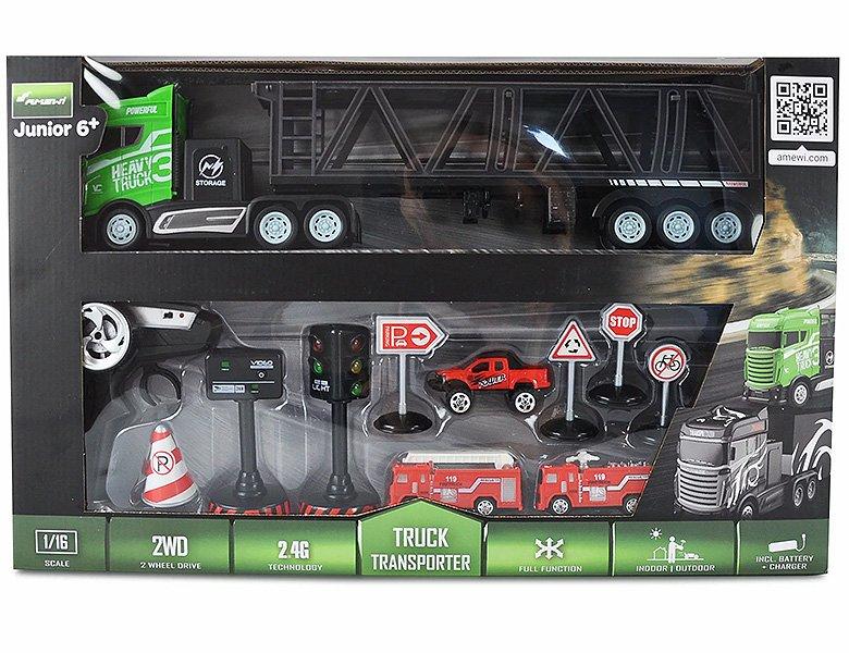 Amewi  1:16 Autotransporter 2WD/grau 