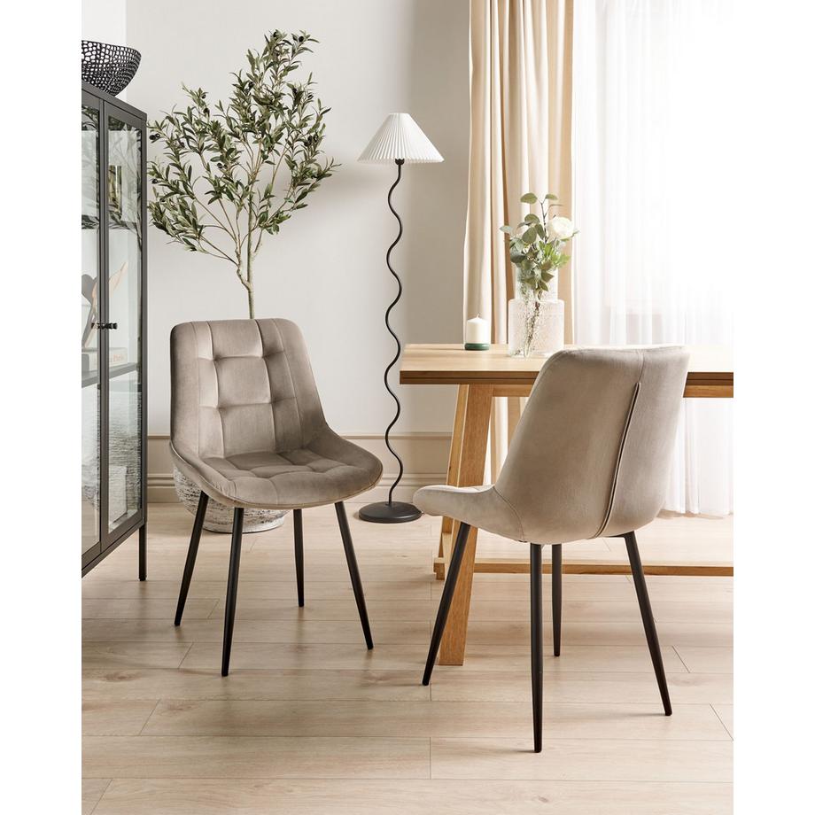 Beliani Set di 2 sedie da pranzo en Velluto  MELROSE  