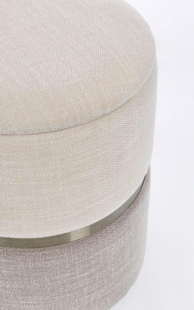 mutoni Pouf avec récipient Radinka blanc gris (lot de 2)  