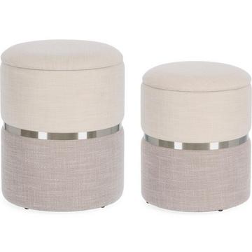 Pouf mit Behälter Radinka weiss (2er-Set)