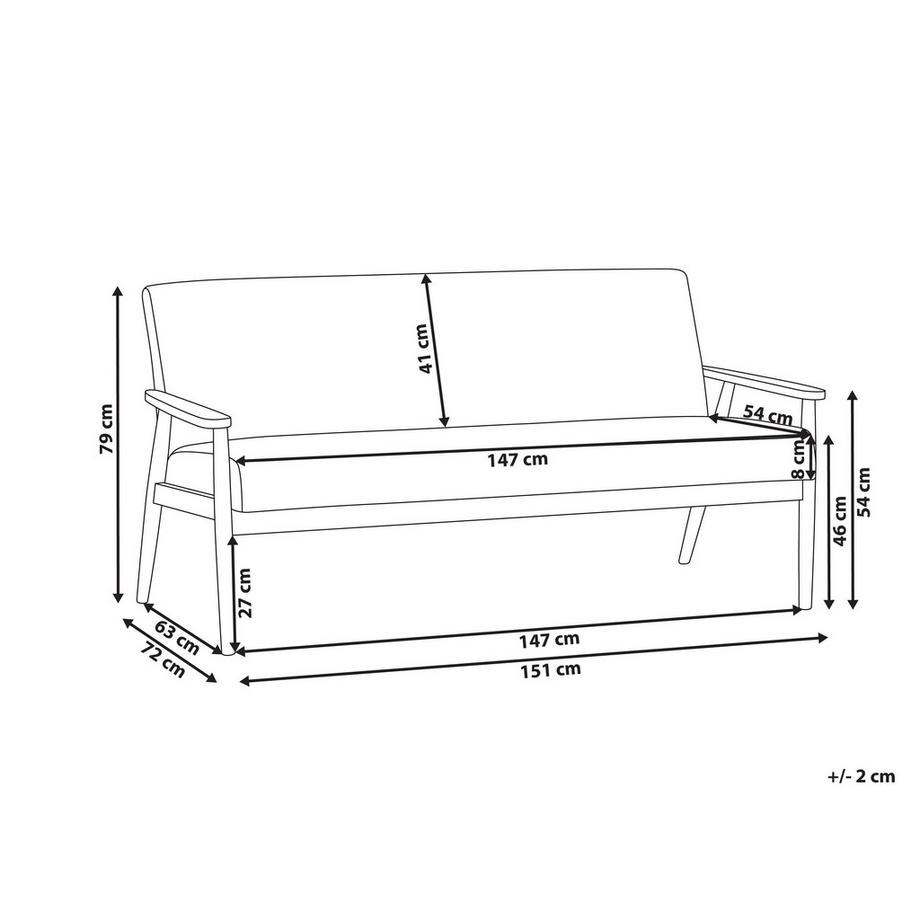 Beliani 3 Sitzer Sofa aus Stoff  ESRUM  