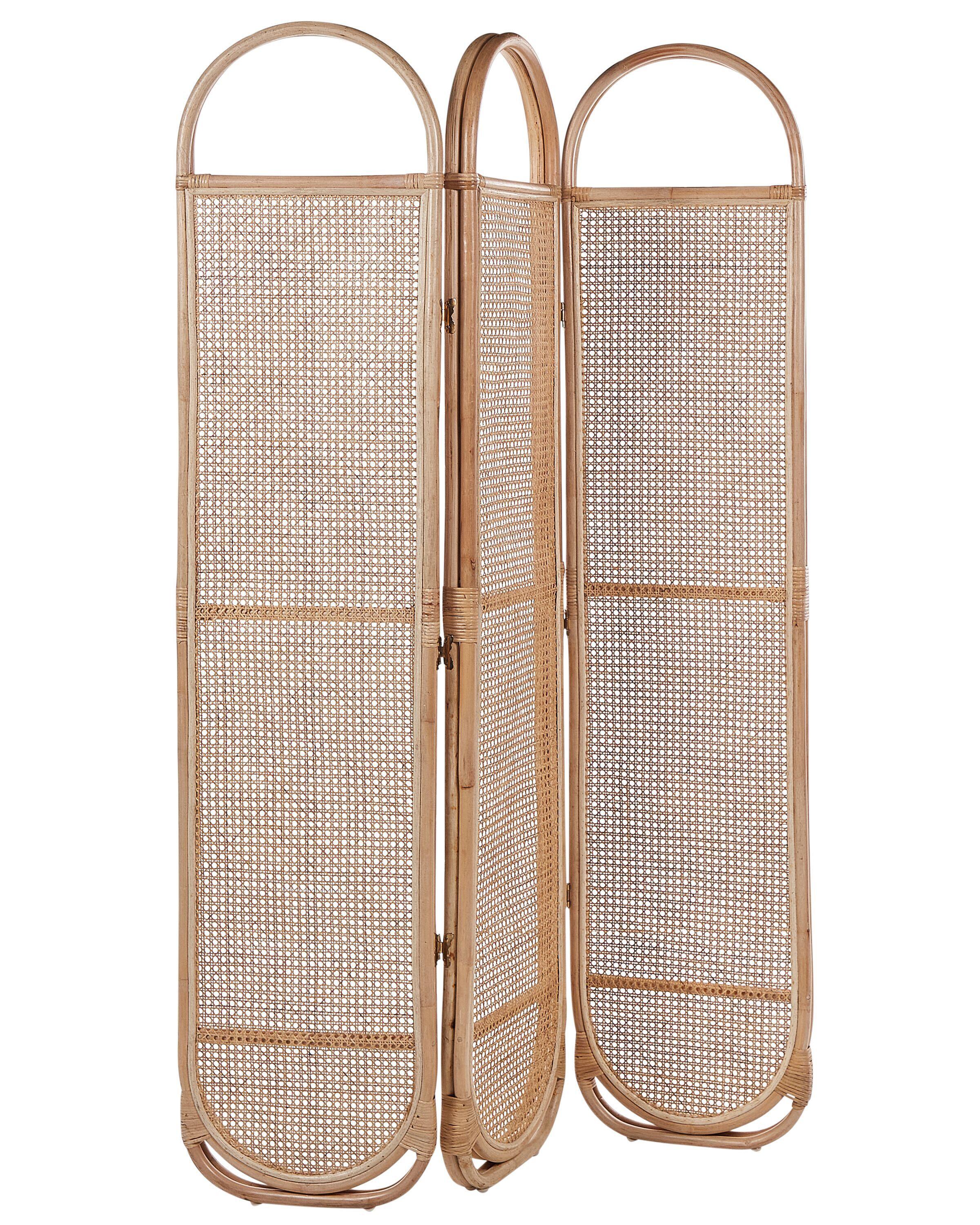 Beliani Séparateur de pièce à 3 panneaux en Rotin Boho CORTONA  