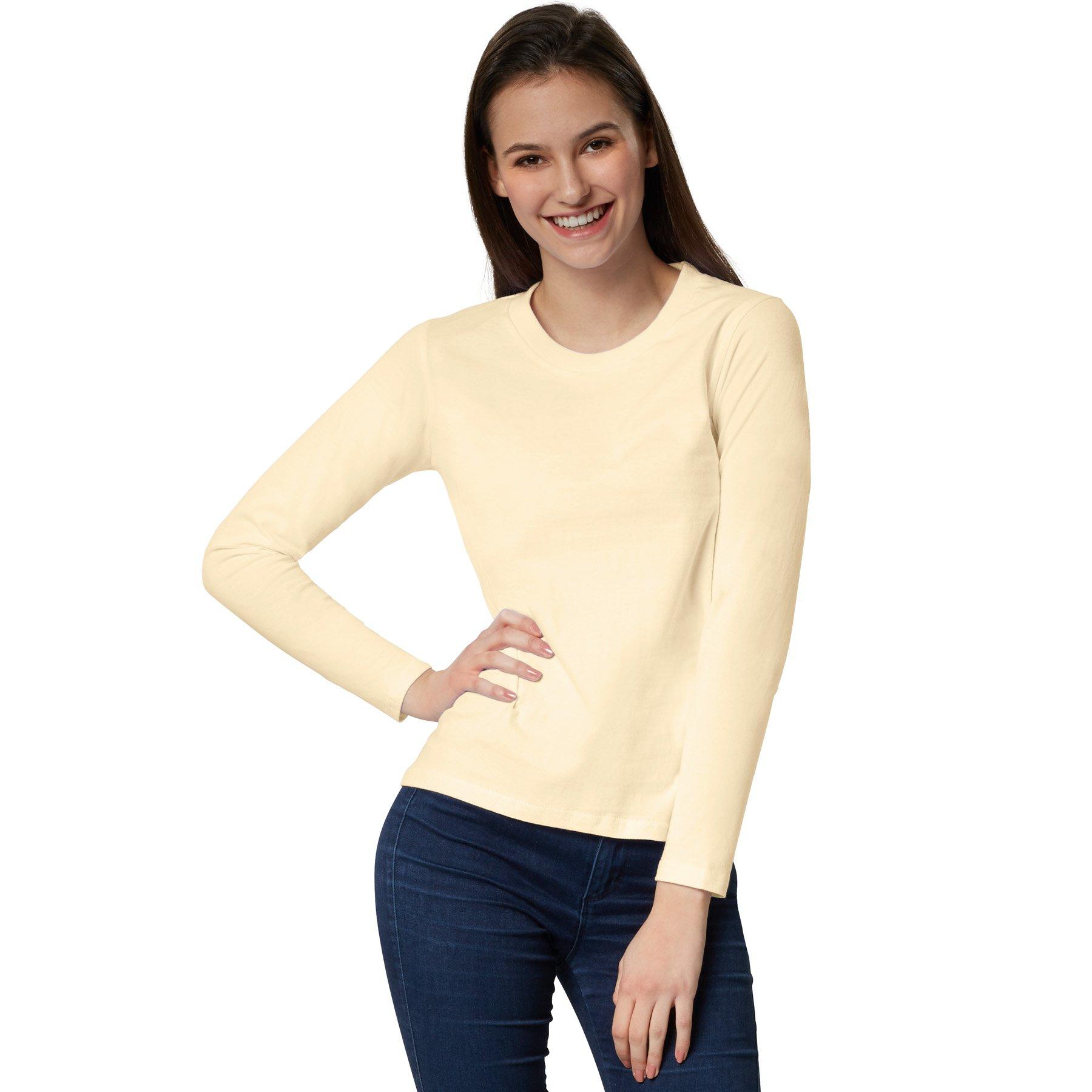 Image of Langarm-shirt Frauen Damen Beige L