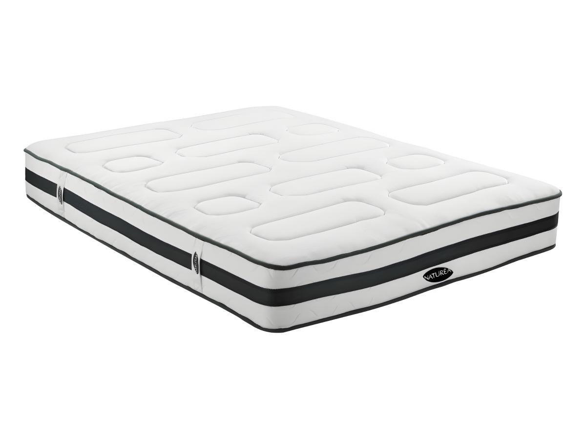 NATUREA Ensemble Sommier + Matelas ressorts ensachés 7 zones mémoire forme AMARANTE de NATUREA  