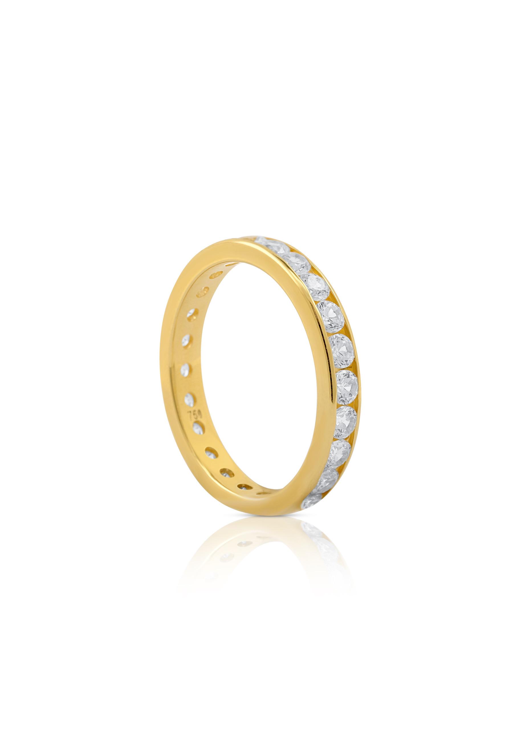 MUAU Schmuck  Bague souvenir en or jaune 750 Zircone 