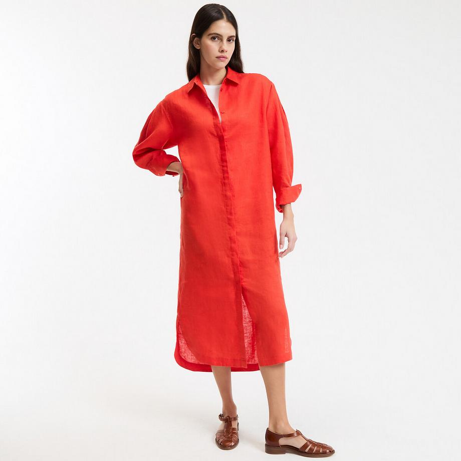 Gerade geschnittenes Hemdblusenkleid