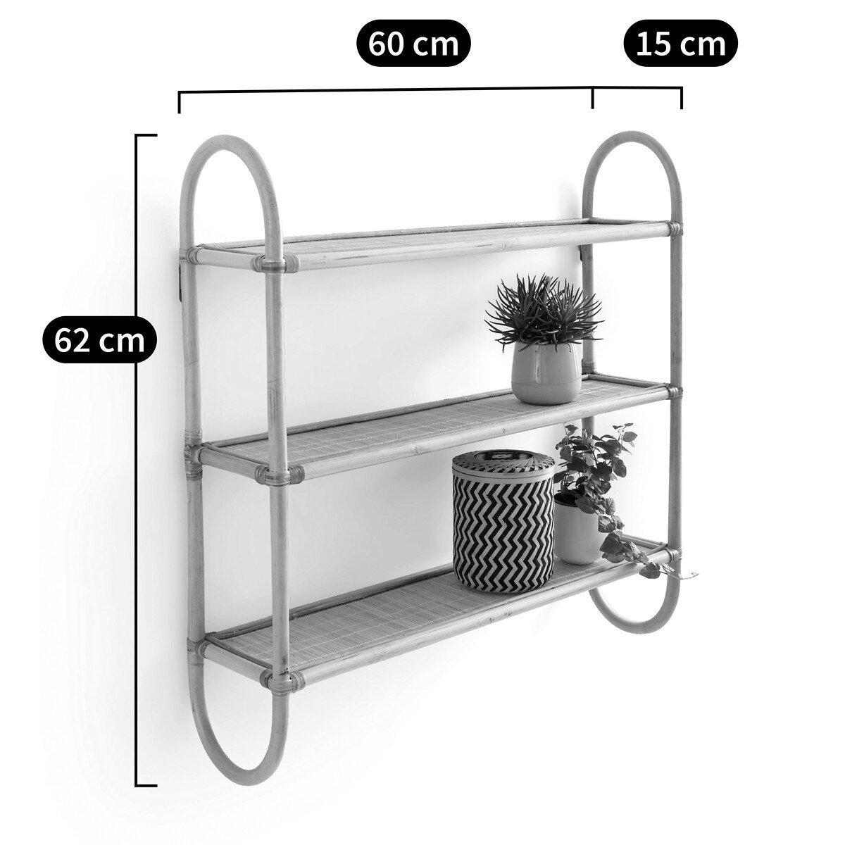 La Redoute Intérieurs Etagère murale triple en rotin L60 cm  