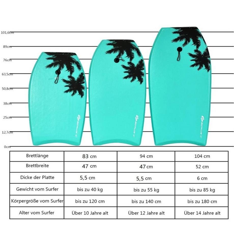 B2X  Bodyboard Surfboard Sup-Board Schwimmbrett Schwimmboard 94 x 47 x 5,5 cm Grün 