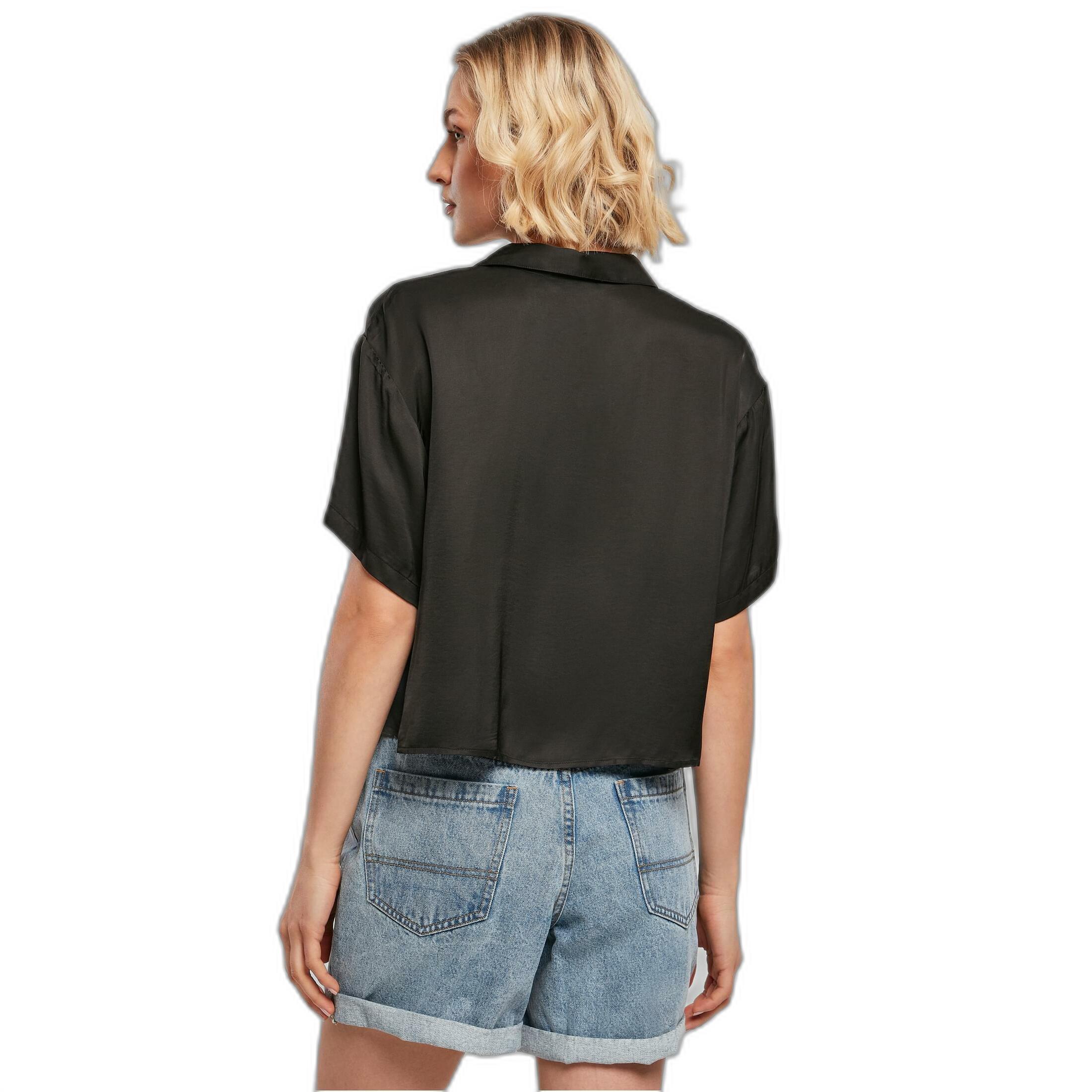 URBAN CLASSICS Chemise à Manches Courtes Viscose Satin Resort  