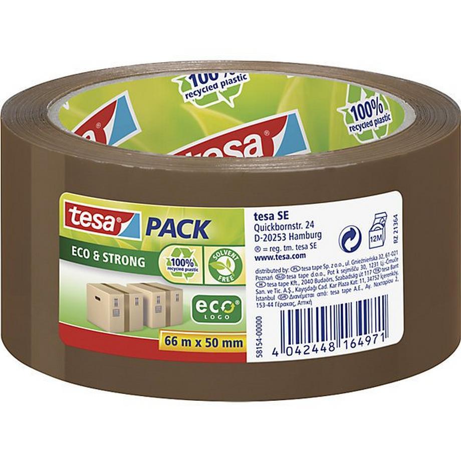 Tesa  Ruban d'emballage en polypropylène, tesapack® Eco & Strong, lot de 36 rouleaux, brun, largeur 50 mm. 