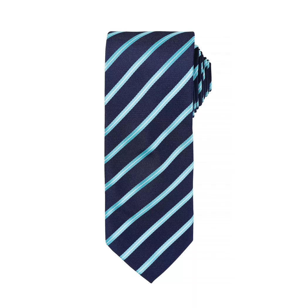 PREMIER - Sport Krawatte mit Streifen Muster, für Herren, Marine, One Size