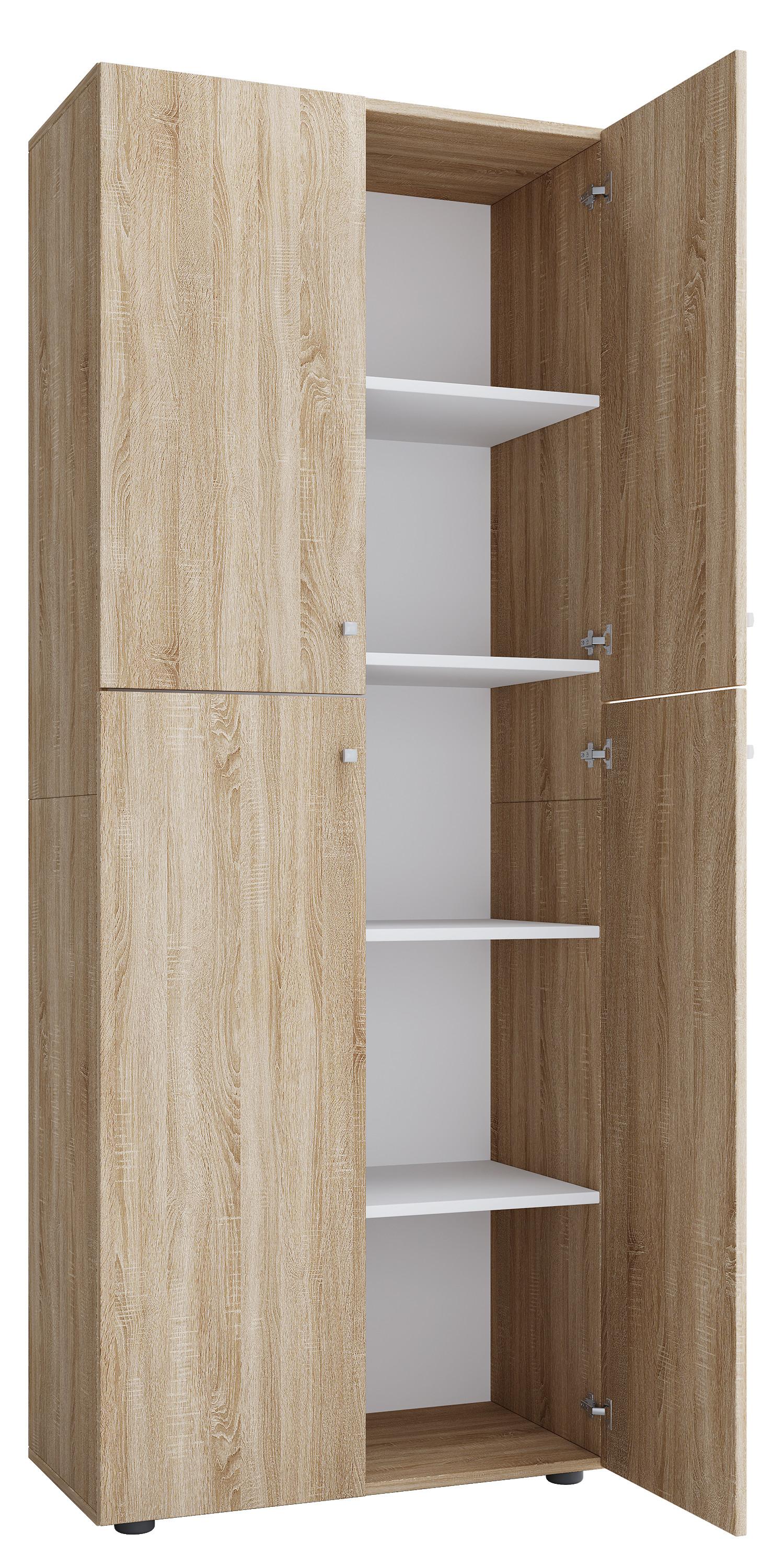 VCM Büroschrank mit 5 Fächern | moderner Aktenschrank mit Drehtüren | Maße ca. B. 70 x H. 184 x T. 40 cm – Lona 5-Fach  