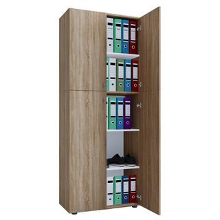 VCM Armoire de bureau Livres Classeurs Armoire de classement Meuble de bureau Armoire Lona 5 portes battantes  