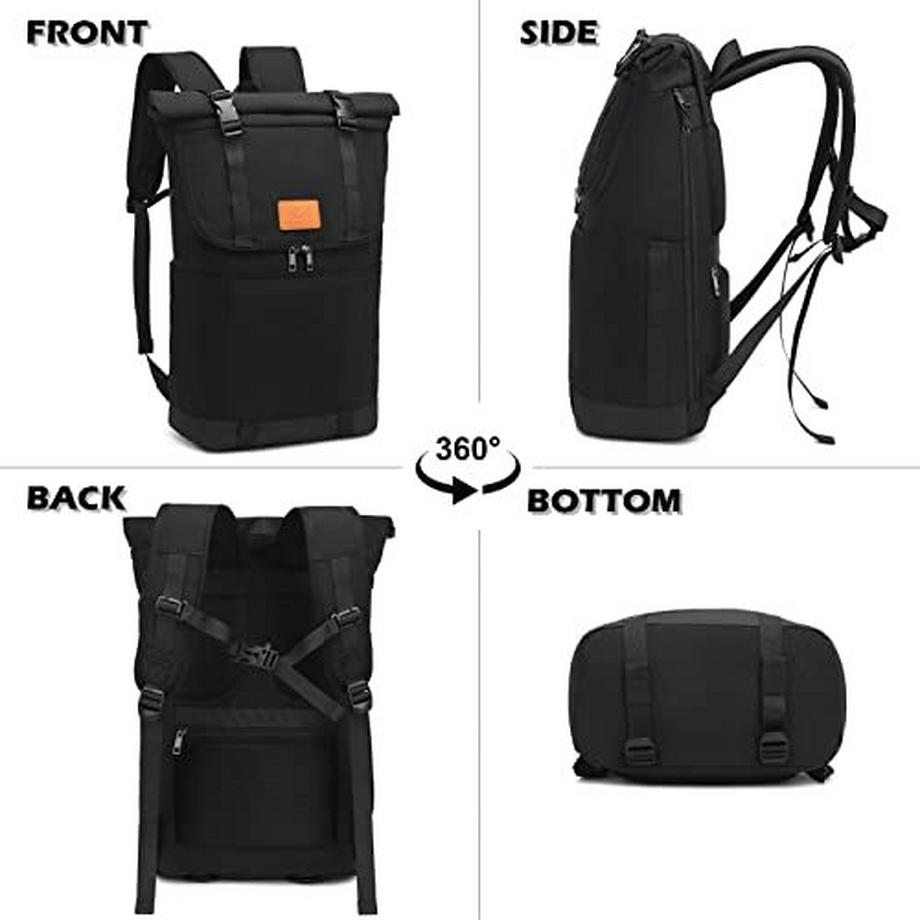 Only-bags.store Grande Zaino Rolltop per Laptop 19-26 Pollici  