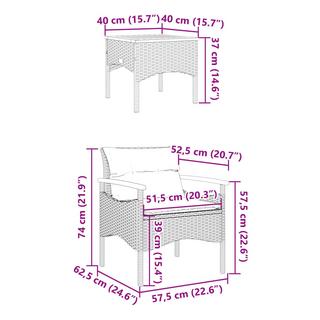 VidaXL Ensemble de canapés de jardin rotin synthétique  