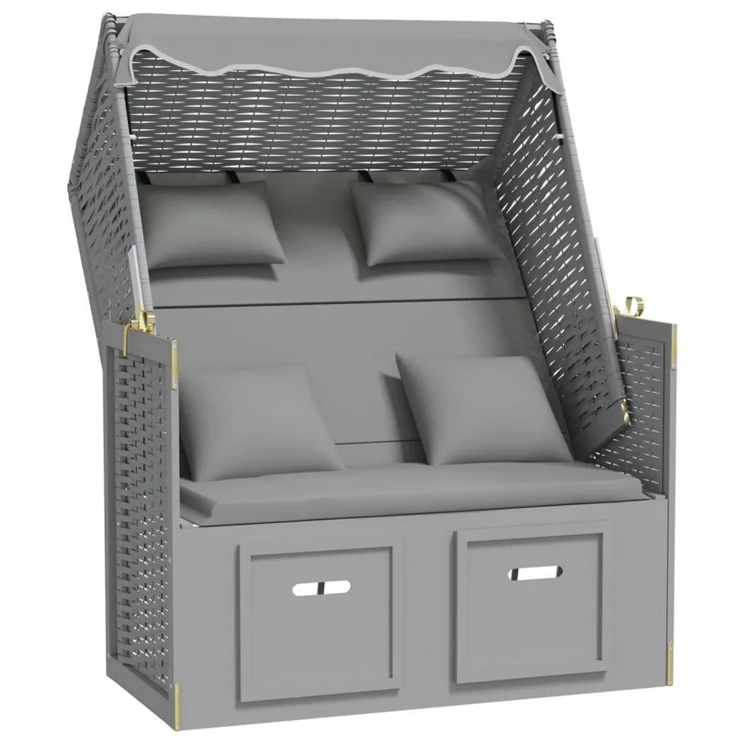 VidaXL - Strandkorb poly-rattan, One Size, Grau
