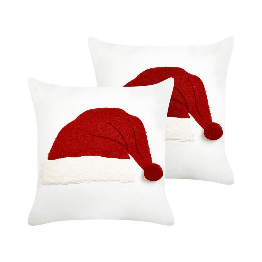 Beliani Dekokissen 2er Set aus Baumwolle Klassisch PRETZEL  