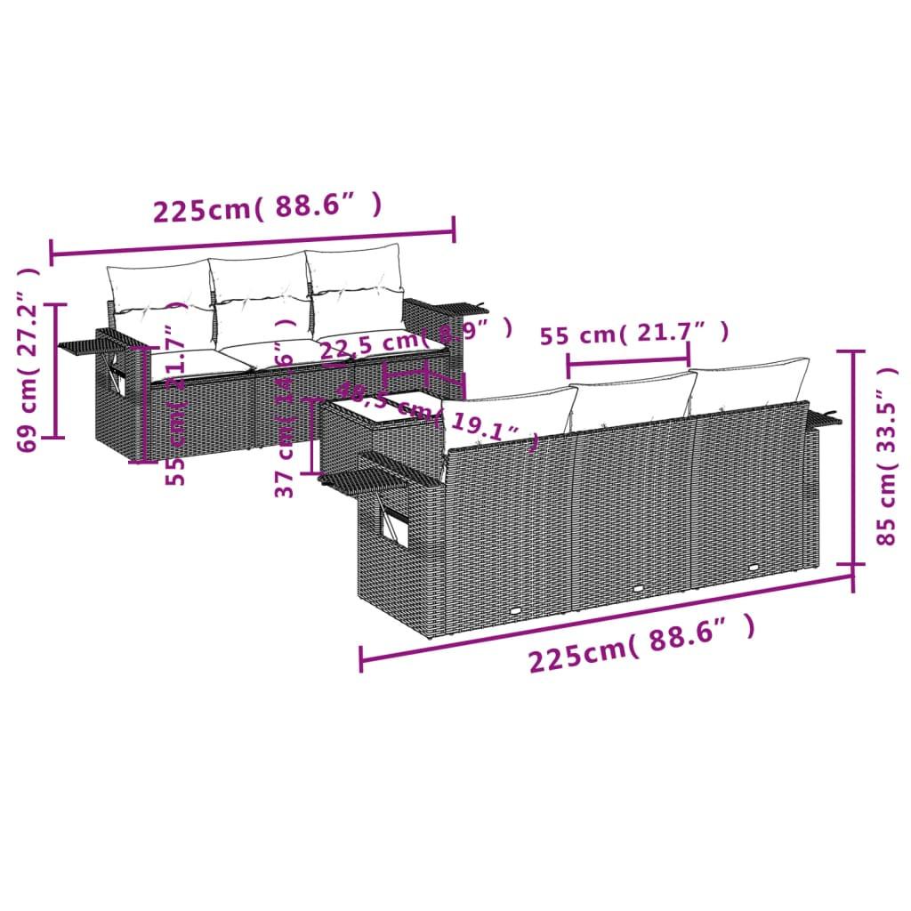 VidaXL Ensemble de canapés de jardin rotin synthétique  