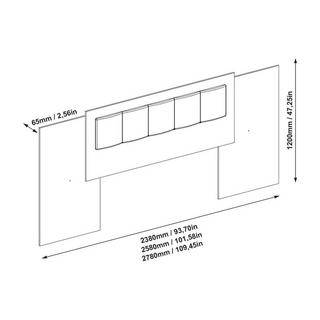 Vente-unique Tête de lit extensible 140/160/180 cm - Blanc et taupe - KYLANA  