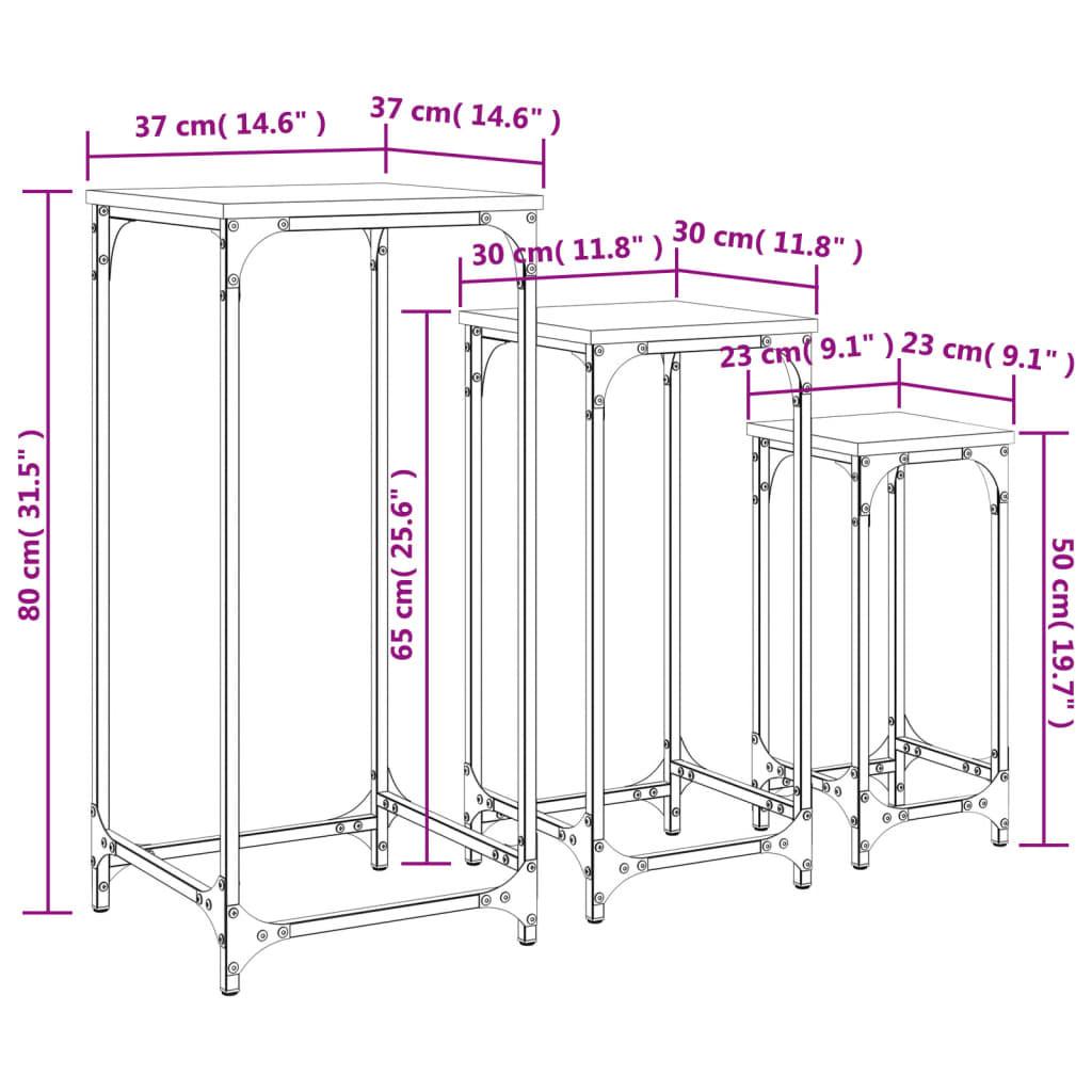 VidaXL Table d’appoint gigogne bois d'ingénierie  