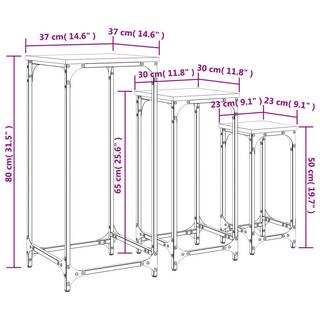 VidaXL Table d’appoint gigogne bois d'ingénierie  